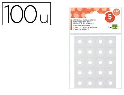 OEILLET ADHSIF LIDERPAPEL CONSERVATION FEUILLE PERFORE TUI 5F 100 UNITS