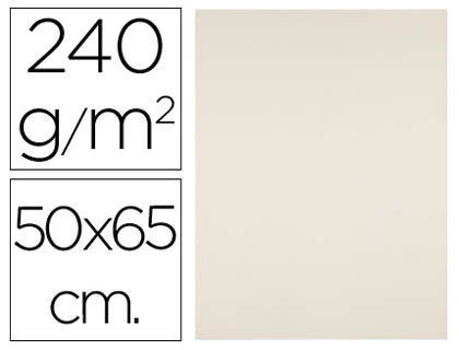 PAPIER CARTONNE LIDERPAPEL 50X65CM 240GR COLORIS CREME   PAQUET 25 FEUILLES