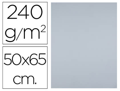 PAPIER CARTONNE LIDERPAPEL 50X65CM 240GR COLORIS GRIS    PAQUET 25 FEUILLES