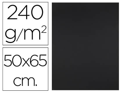 PAPIER CARTONNE LIDERPAPEL 50X65CM 240GR COLORIS NOIR    PAQUET 25 FEUILLES