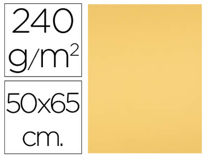 PAPIER CARTONNE LIDERPAPEL 50X65CM 240GR COLORIS OR      PAQUET 25 FEUILLES