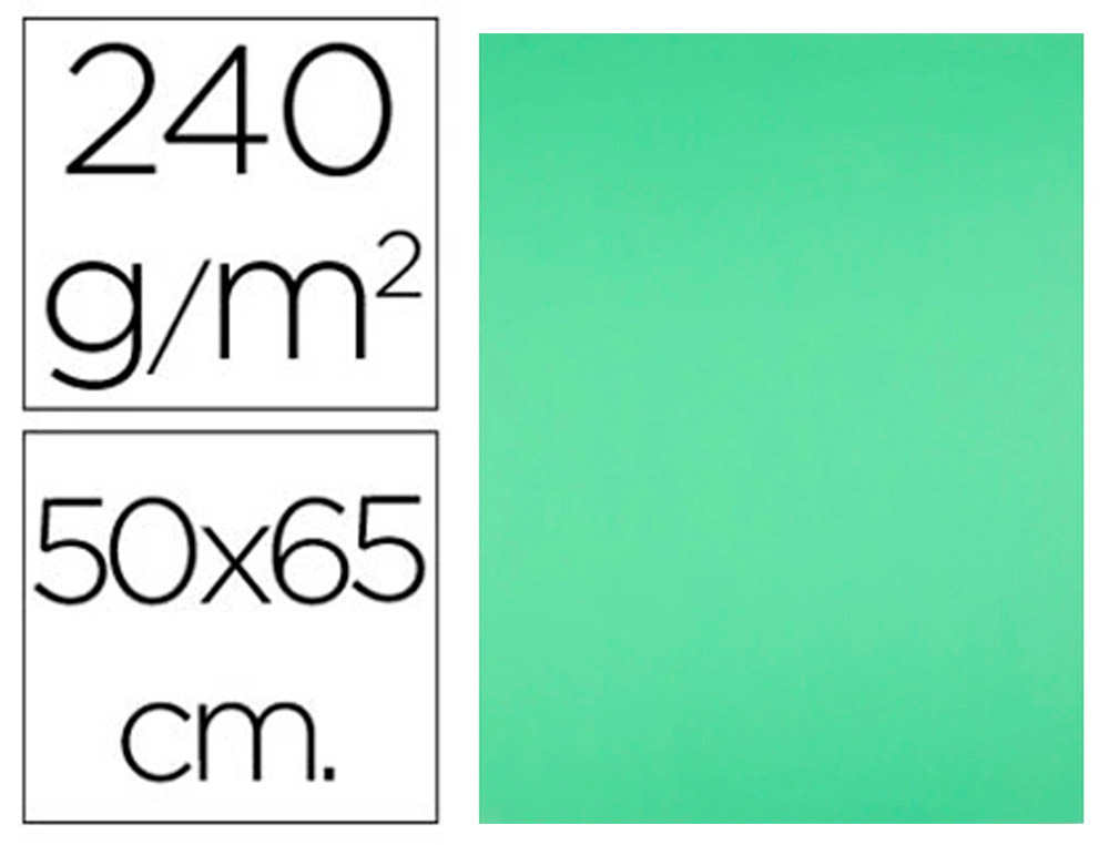 PAPIER CARTONNE LIDERPAPEL 50X65CM 240GR COLORIS VERT    PISTACHE PAQUET 25 FEUILLES