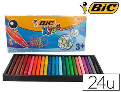 Etui 24 feutres coloriage pointe moyenne Bic Kids - Feutres de