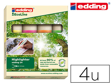 SURLIGNEUR EDDING ECOLINE POCHETTE 4 UNITS