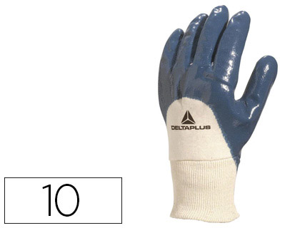 GANT NITRILE LGER DELTAPLUS SUPPORT JERSEY COTON DOS AR POIGNET TRICOT LASTIQUE COLORIS JAUNE TAILLE 10 PAIRE