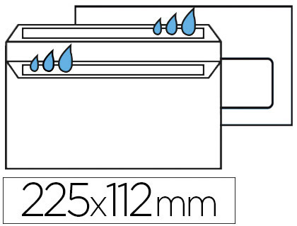 ENVELOPPE GPV DL+ 112X225MM 90G ADHSIVE FERMETURE RAPIDE SCURISE DFINITIVE FENTRE 45X100MM BLANCHE BOTE 100 UNITS