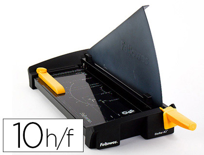 CISAILLE FELLOWES STELLAR A4 CAPACIT COUPE 20F PRESSE MANUELLE PROTECTION SAFECUT COUPE RABATTABLE 127X374X603MM