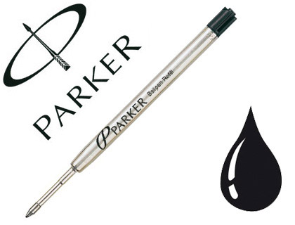 RECHARGE PARKER STYLO-BILLE MTAL POINTE LARGE COLORIS NOIR