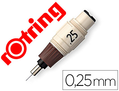 RECHARGE ROTRING STYLO TECHNIQUE ROTRING ISOGRAPH GAINE MTAL 3/5MM TRAIT 0.25MM NORMES DIN 15 ET DIN 6776