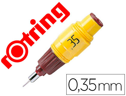 RECHARGE ROTRING STYLO TECHNIQUE ROTRING ISOGRAPH GAINE MTAL 3/5MM TRAIT 0.35MM NORMES DIN 15 ET DIN 6776