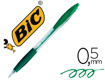 STYLO-BILLE BIC ATLANTIS CRITURE MOYENNE 0.5MM ENCRE DOUCE BILLE RCTRACTABLE CORPS CRISTAL CLIP GRIP PRHENSION VERT
