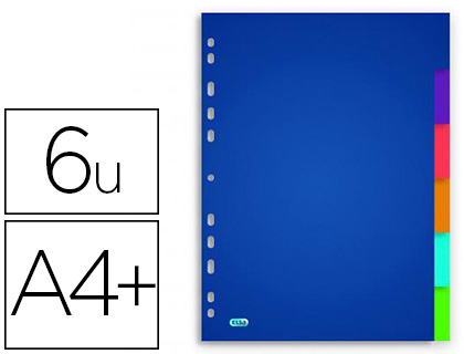 INTERCALAIRE OXFORD POLYPROPYLNE COLOR LIFE 6 POSITIONS A4+ 212X310MM RUTILISABLE PERFORATION INDCHIRABLE TRANSLUCIDE