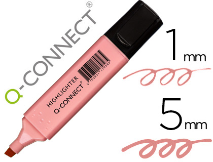 SURLIGNEUR Q-CONNECT PASTEL TRAC 2/5 MM POINTE BISEAUTE COLORIS ROSE