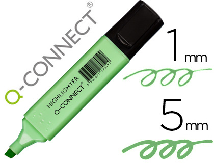 SURLIGNEUR Q-CONNECT PASTEL TRAC 2/5 MM POINTE BISEAUTE COLORIS VERT