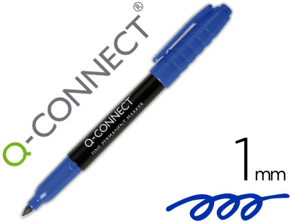 MARQUEUR Q-CONNECT CD-DVD POINTE RONDE CRITURE LARGE 1MM ENCRE INDLEBILE SCHAGE RAPIDE BASE ALCOOL COULEUR BLEU