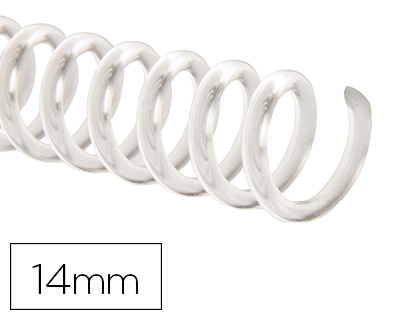 SPIRALE Q-CONNECT PLASTIQUE TRANSPARENT 32 5:1 100F CALIBRE 1.8MM DIAMTRE 14MM BOTE 100 UNITS