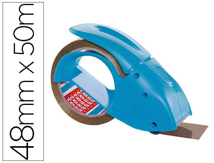 DVIDOIR TESA PACK'N'GO MANUEL SILENCIEUX SYSTME PROTECTION COUTEAU INCLUS RUBAN ADHSIF PP 50MX48MM COLORIS BLEU
