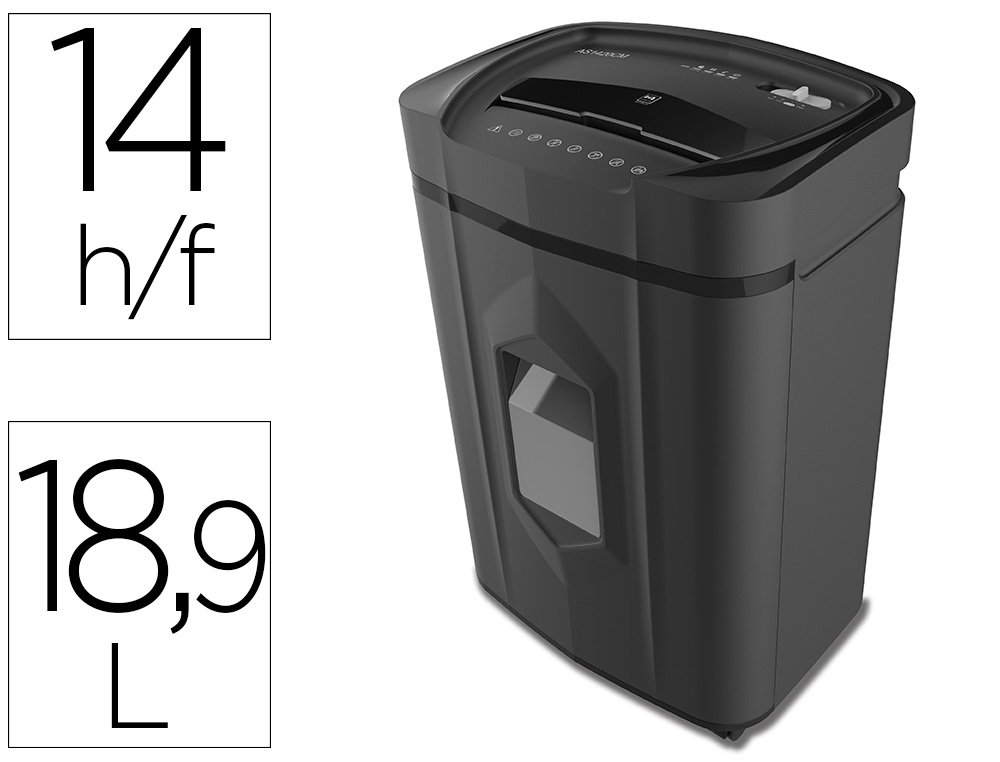 DESTRUCTEUR Q-CONNECT KF17109 SECURITE P4 CAPACITE 14       FEUILLES CLIPS AGRAFES CARTES ET CD