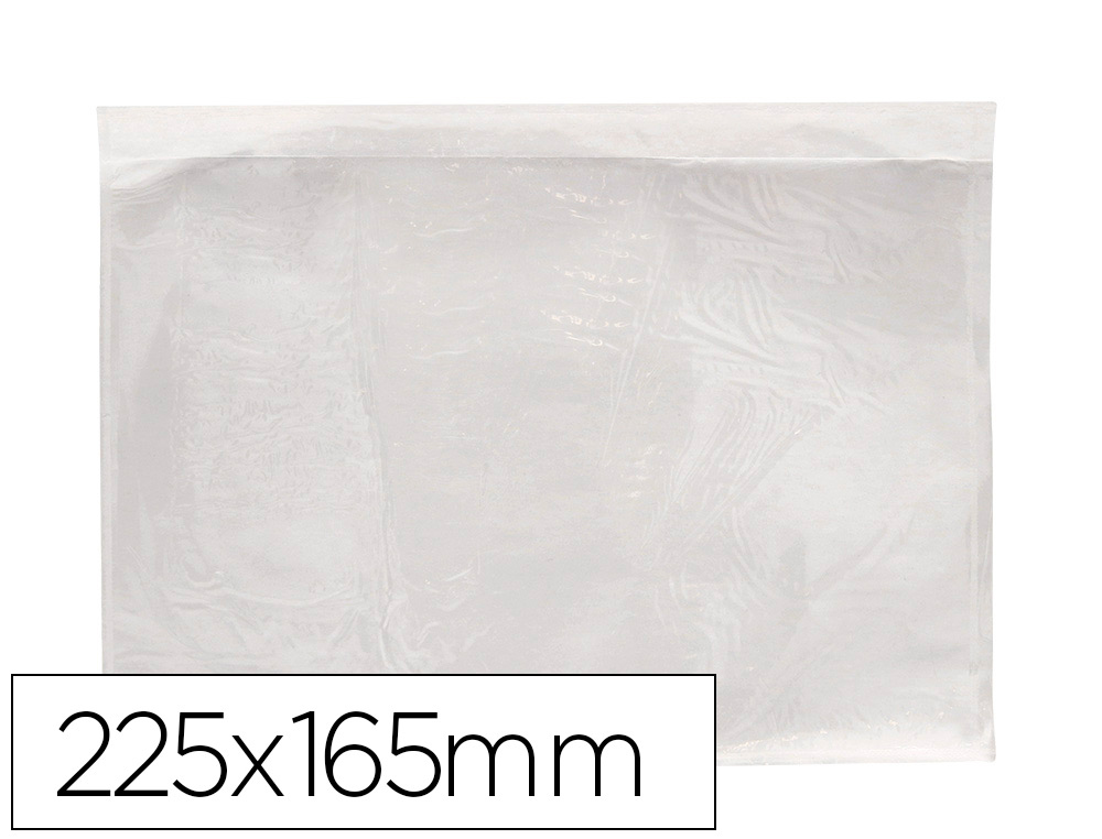 POCHETTE PORTE-DOCUMENTS Q-CONNECT AUTO-ADHESIVE       TRANSPARENTE 225X165MM PAQUET 100 UNITES