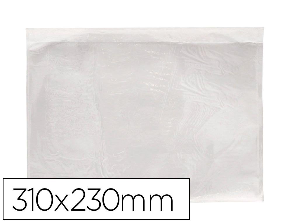 POCHETTE PORTE-DOCUMENTS Q-CONNECT AUTO-ADHESIVE       TRANSPARENTE 310X230MM PAQUET 100 UNITES