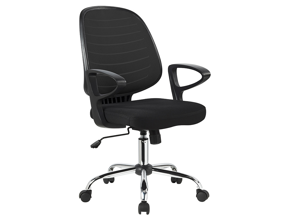 CHAISE BUREAU Q-CONNECT ROTATIVE BASE METAL MAILLE    MAXIMUM SUPPORTE 130KG        920+80X580X600MM COLORIS NOIR