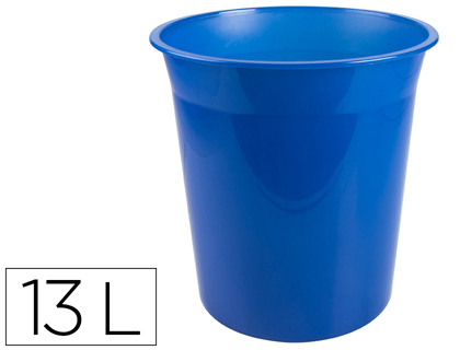 CORBEILLE PAPIER Q-CONNECT PLASTIQUE RESISTANT 13L       275X285MM COLORIS BLEU        TRANSLUCIDE