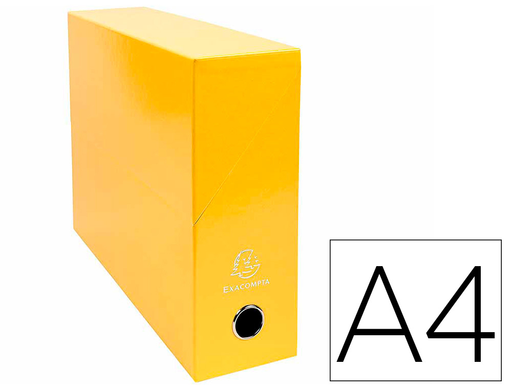 BOITE TRANSFERT EXACOMPTA IDERAMA CARTON RECOUVERT      15/10E 25X33CM DOS 90MM JAUNE