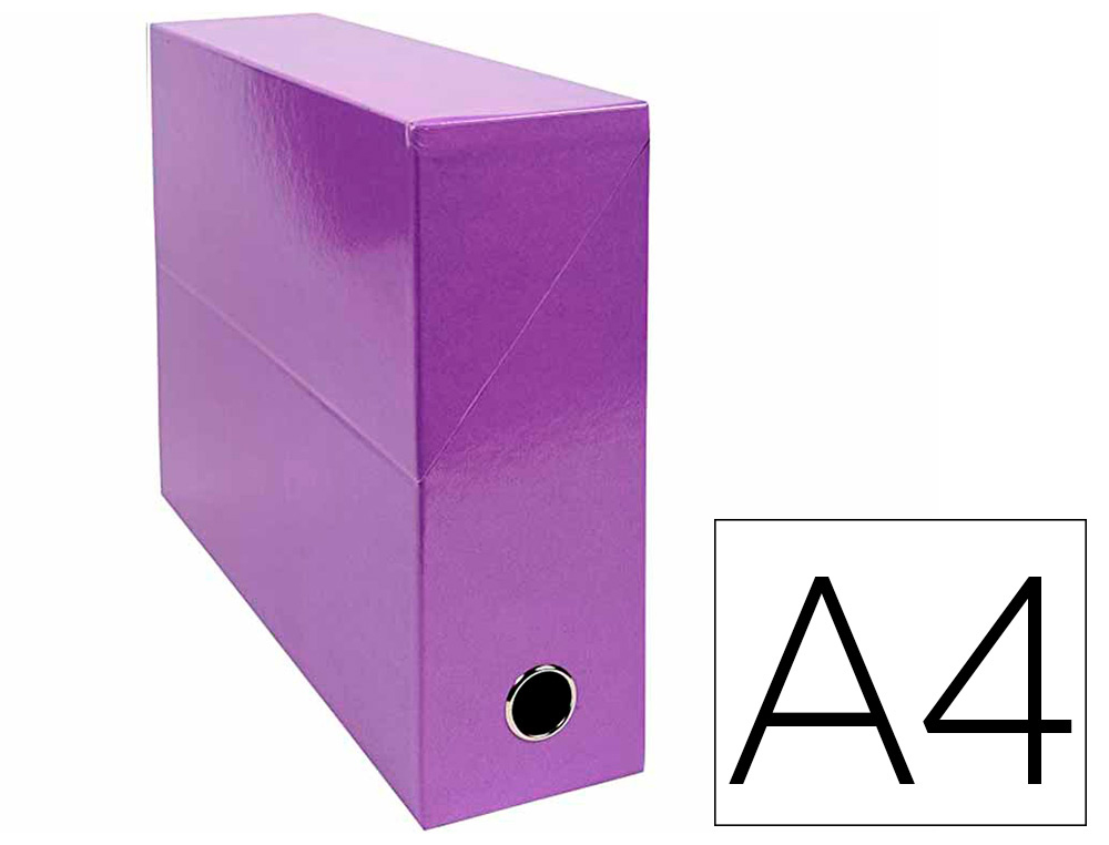 BOITE TRANSFERT EXACOMPTA IDERAMA CARTON RECOUVERT      15/10E 25X33CM DOS 90MM       VIOLET