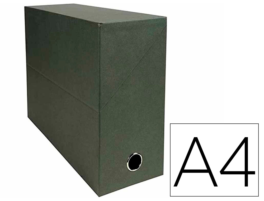 BOITE TRANSFERT EXACOMPTA NATURAL CARTON TOILE 14/10E   25X33CM DOS 120MM OEILLET     PREHENSION VERT