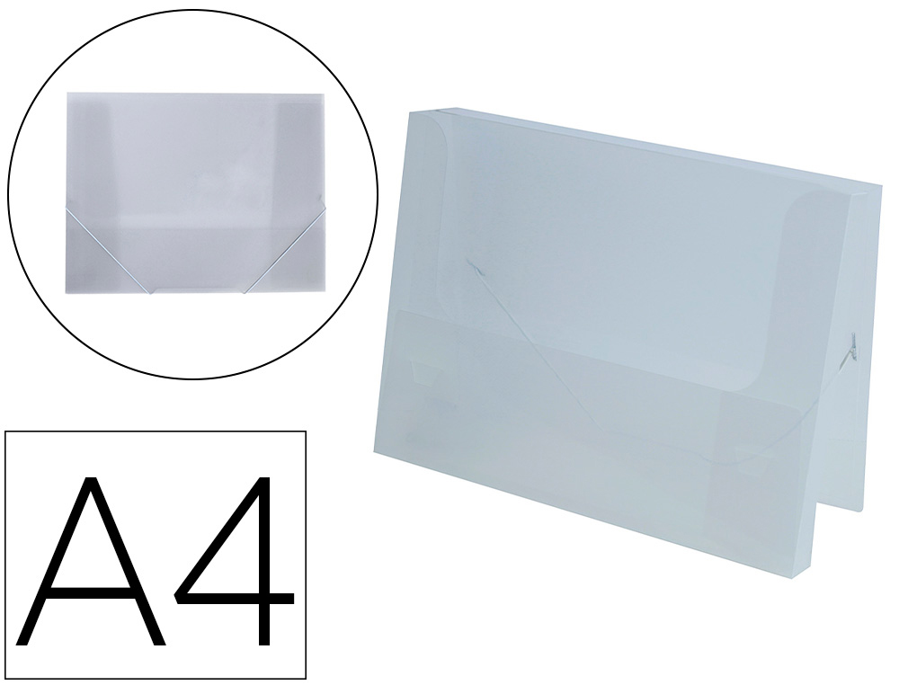 BOITE CLASSEMENT LIDERPAPEL POLYPROPYLENE 750             MICRONS DOS RIGIDE 50MM A4    210X297MM COLORIS TRANSPARENT