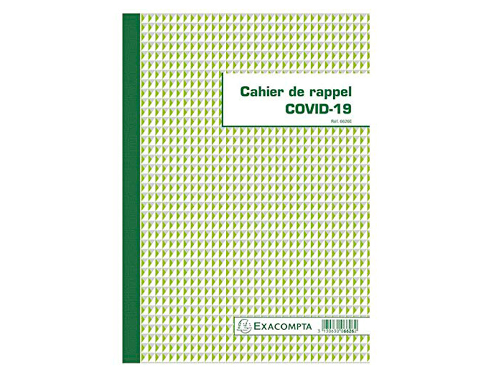 CAHIER DE RAPPEL COVID-19 EXACOMPTA OBLIGATOIRE         RESTAURATION IDENTIFICATION   DES PERSONNES 150 FORMULAIRES