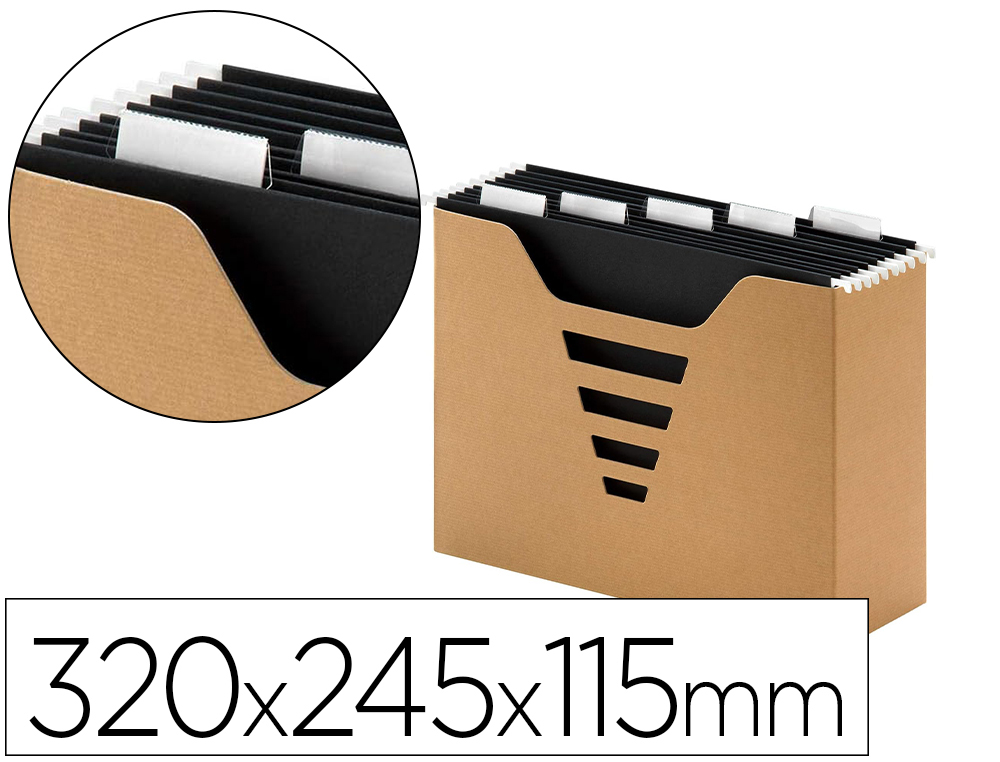 BOITE DOSSIERS SUSPENDUS MULTO KRAFT CARTON LOT DE 3   320X245X115MM