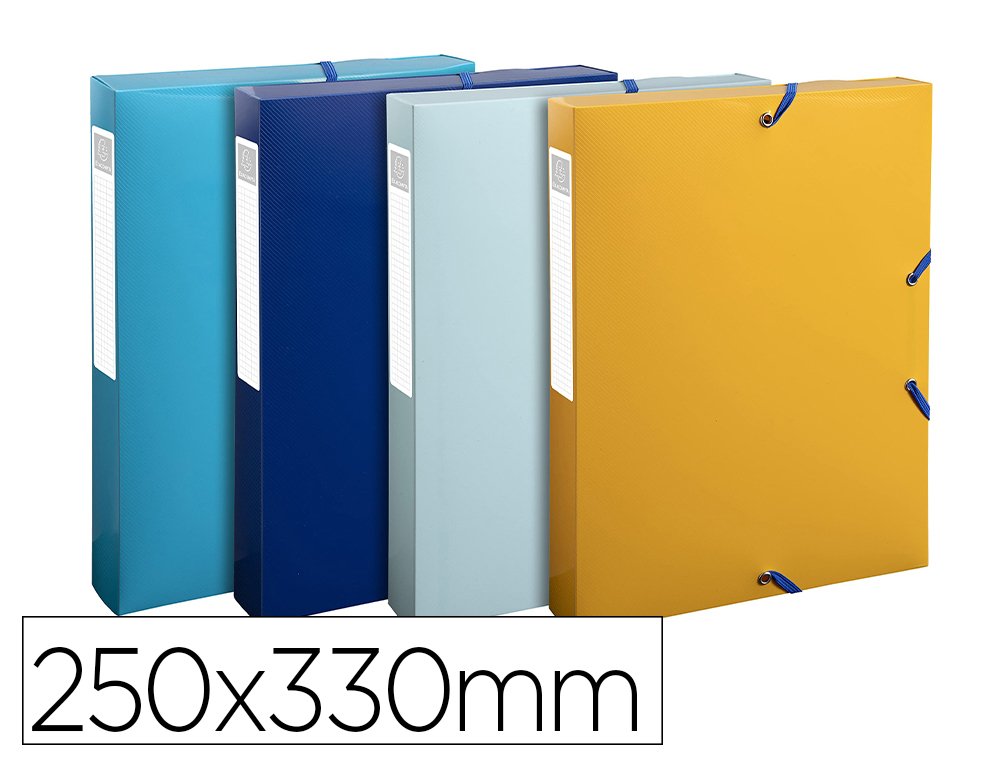 BOITE CLASSEMENT EXACOMPTA BEE BLUE PP 7/10E 250X330MM   DOS 40MM COLORIS ASSORTIS