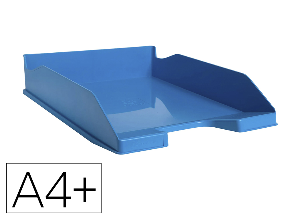 CORBEILLE A COURRIER EXACOMPTA BEE BLUE PLASTIQUE RECYCLE A4+ SUPERPOSABLE CAPACITE 500F COLORIS TURQUOISE