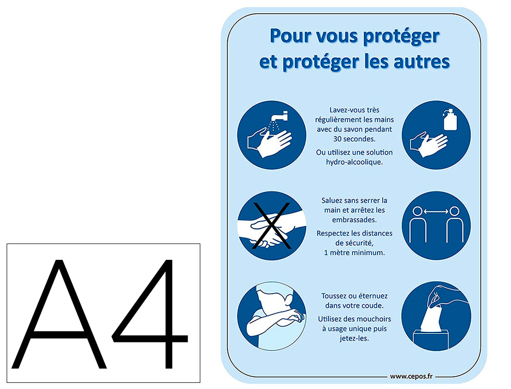 AFFICHE CEP SCOLAIRE DES GESTES BARRIERES FORMAT A4