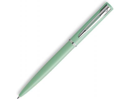 STYLO-BILLE WATERMAN ALLURE PASTEL POINTE M CAPUCHON CLIP ATTRIBUTS CHROMES COFFRET     CADEAU VERT PASTEL