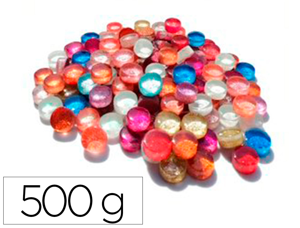 MOSAIQUE EN VERRE CULTURE CLUB FORME RONDE DIAMETRE     1,2CM POT 500GR COLORIS       ASSORTIS PAILLETES