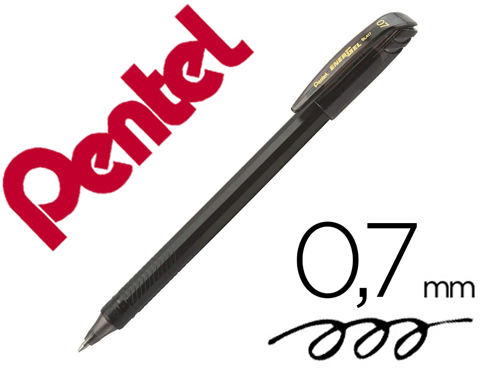 ROLLER PENTEL ENERGEL ECOLOGIQUE ET RECHARGEABLE    CAPUCHON IDEAL GAUCHER POINTE 0,7MM COLORIS NOIR ENCRE NOIRE