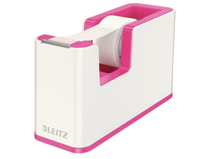 DVIDOIR LEITZ WOW DUAL 14X9,2X5,8CM 1 RUBAN ADHSIF COLORIS ROSE