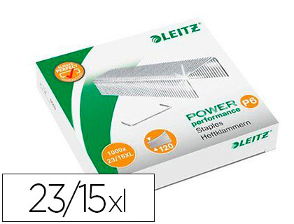 AGRAFE LEITZ POWER PERFORMANCE P6 23/15XL BOTE 1000 UNITS