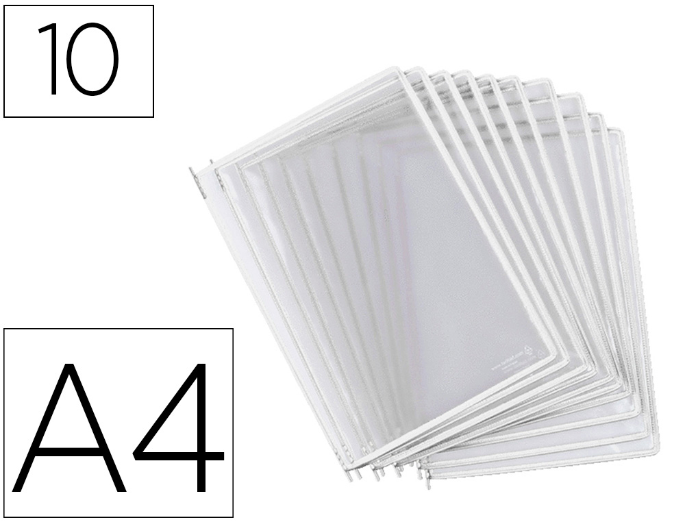 POCHE A PIVOT TARIFOLD STERIFOLD EN PVC FORMAT A4    COLORIS BLANC 10 UNITES