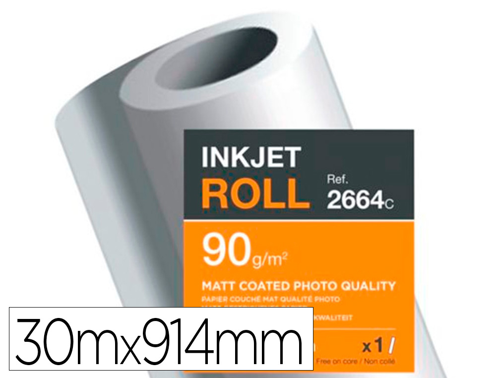 PAPIER CLAIREFONTAINE COUCHE BRILLANT LARGEUR 30MX914MM    190G APPLICATION JET D'ENCRE  QUALITE PHOTO BOBINE