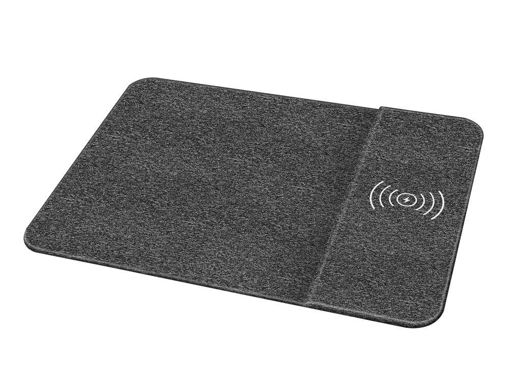TAPIS SOURIS Q-CONNECT AVEC CHARGEUR TELEPHONE SANS FIL   300X220MM COLORIS GRIS