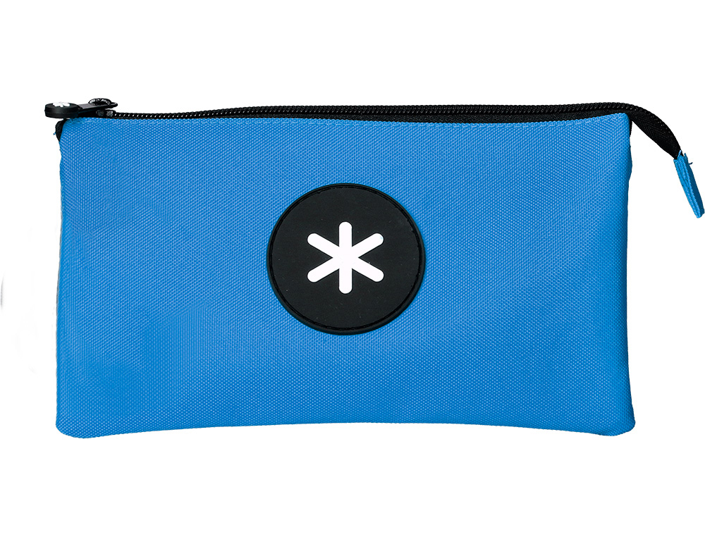 TROUSSE SCOLAIRE ANTARTIK PLATE 3 COMPARTIMENTS         220X30X120MM COLORIS BLEU