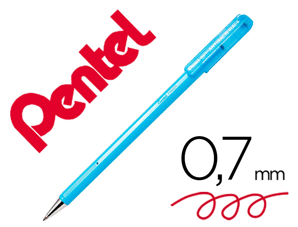 STYLO BILLE PENTEL SUPERB ANTIBACTERIAL COLORIS ROUGE