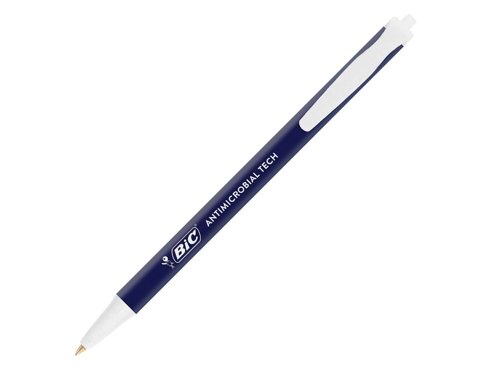 STYLO-BILLE BIC 2 EN 1 RETRACTABLE ANTIMICROBIEN     POINTE MOYENNE BLEU