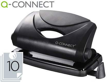 PERFORATEUR Q-CONNECT CAPACIT PERFORATION 10F 2 TROUS COLORIS NOIR 117X105MM