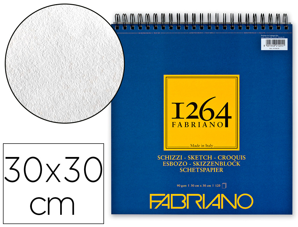 BLOC CROQUIS SPIRALE SCHIZZI 30X30 90G 120 FEUILLES