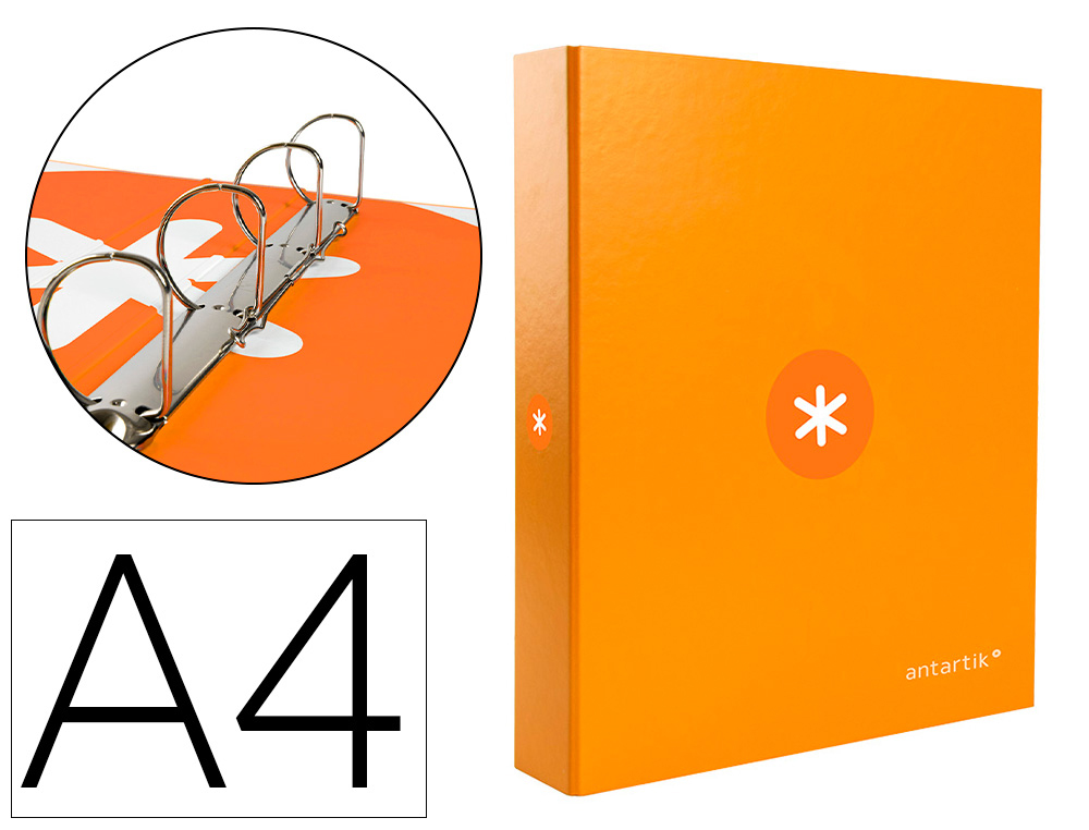 CLASSEUR ANTARTIK 4 ANNEAUX END 40MM A4+ CARTON REMBORDE    COLORIS JAUNE MOUTARDE