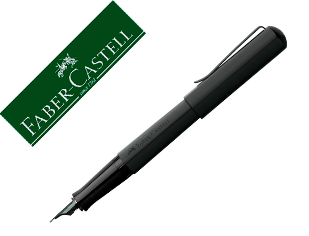 STYLO PLUME FABER CASTELL HEXO POINTE MOYENNE EN ACIER  INOXIDABLE NOIR MAT